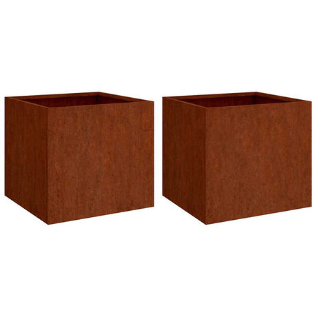 Vidaxl plantenbakken 2 st 42x40x39 cm cortenstaal
