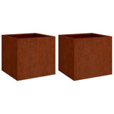 Vidaxl plantenbakken 2 st 49x47x46 cm cortenstaal