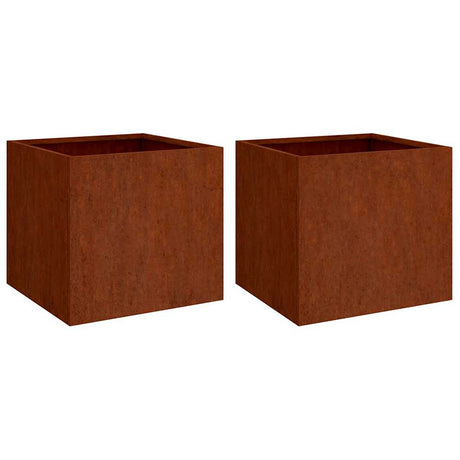 Vidaxl plantenbakken 2 st 49x47x46 cm cortenstaal