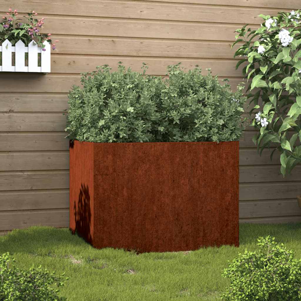 Vidaxl plantenbak 62x47x46 cm cortenstaal