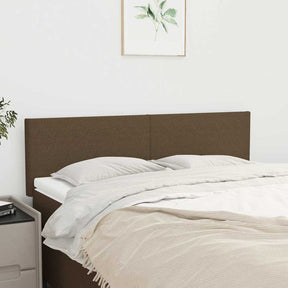 Vidaxl hoofdborden 144x5x78 88 cm stof donkerbruin