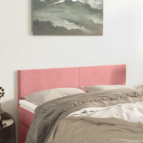 Vidaxl hoofdborden 144x5x78 88 cm fluweel roze