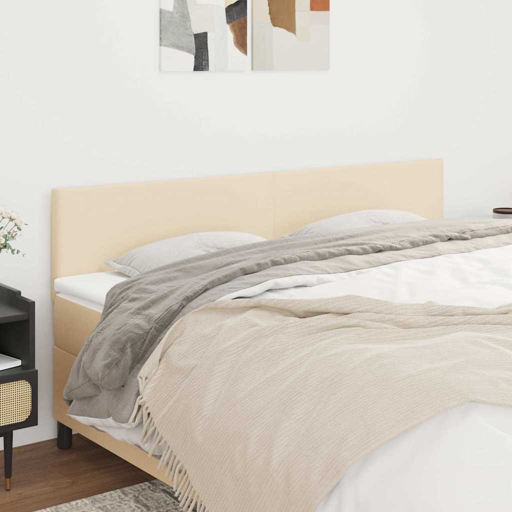 Vidaxl hoofdborden 2 st 80x5x78 88 cm stof crèmekleurig