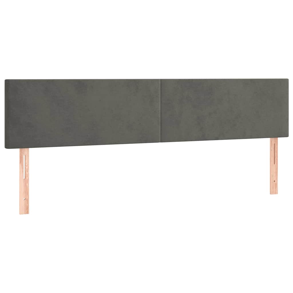 Vidaxl hoofdborden 2 st 80x5x78 88 cm fluweel donkergrijs