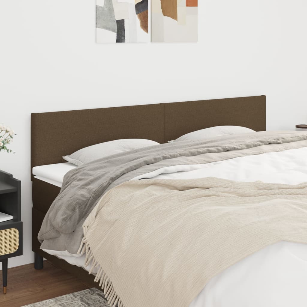Vidaxl hoofdborden 2 st 90x5x78 88 cm stof donkerbruin
