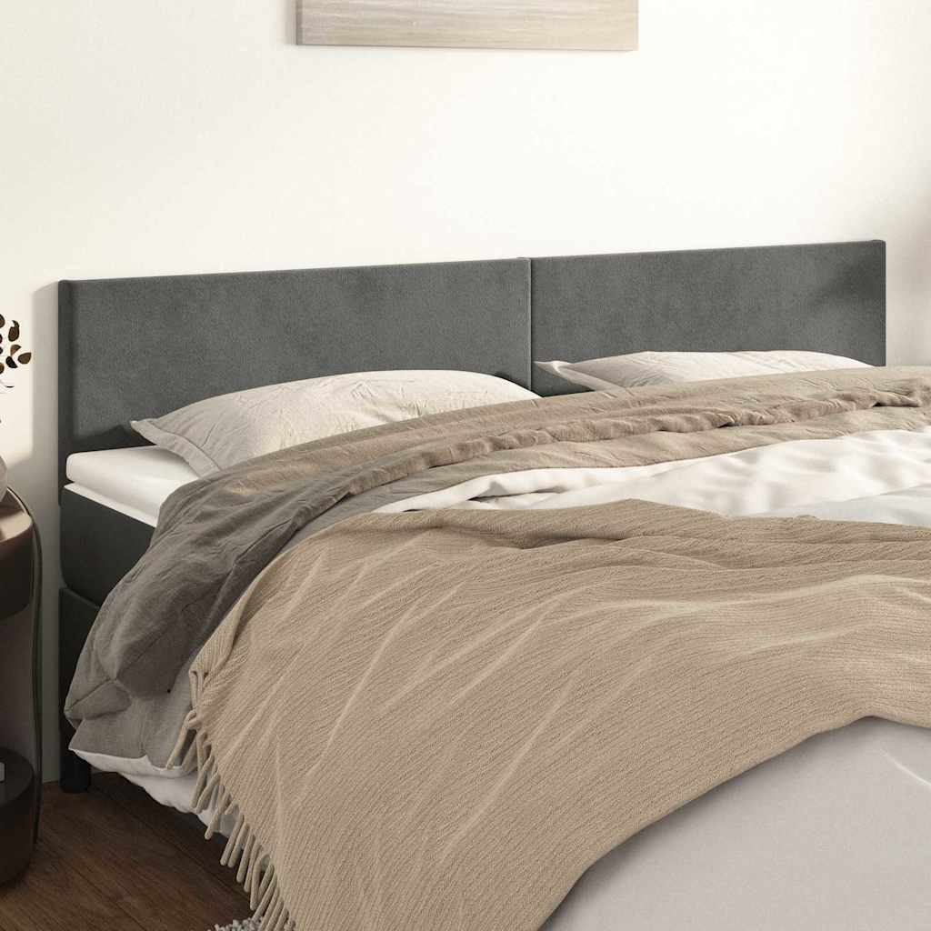 Vidaxl hoofdborden 2 st 90x5x78 88 cm fluweel donkergrijs