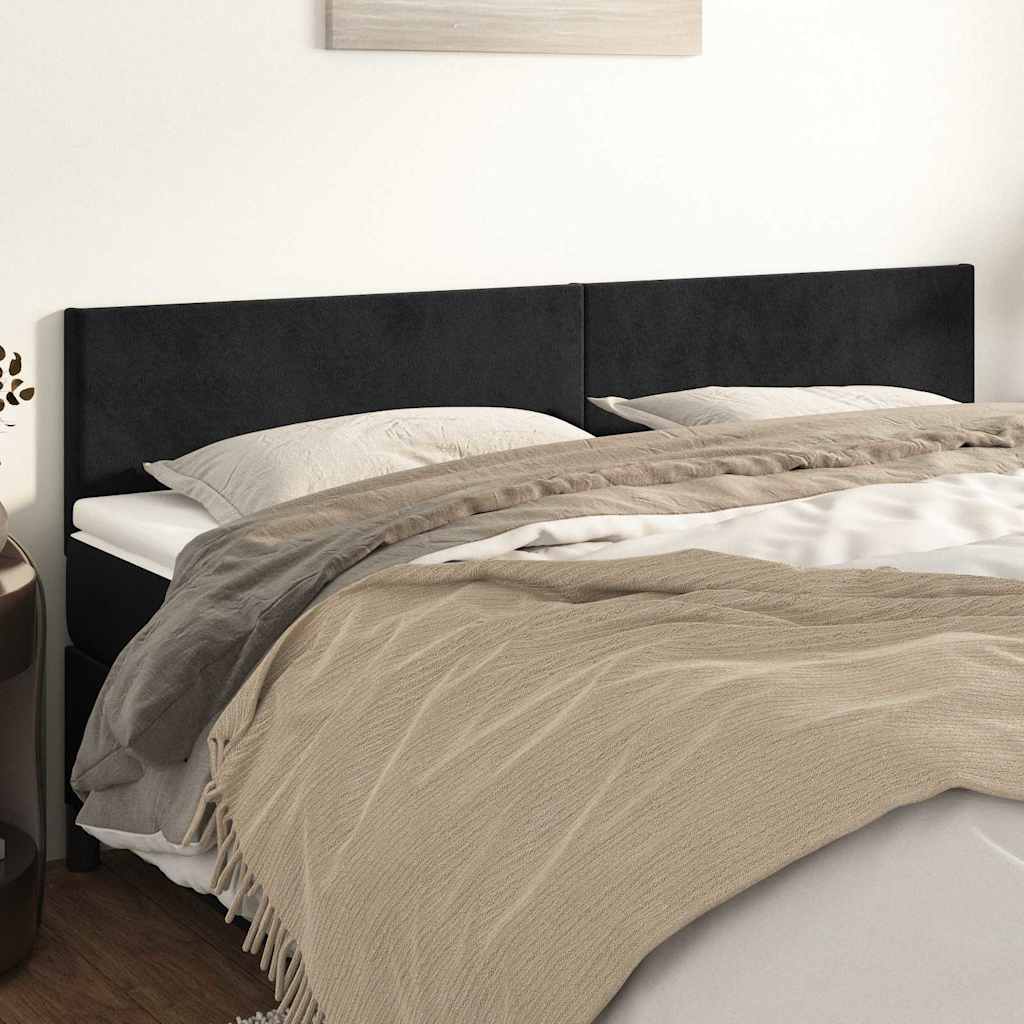 Vidaxl hoofdborden 2 st 90x5x78 88 cm fluweel zwart