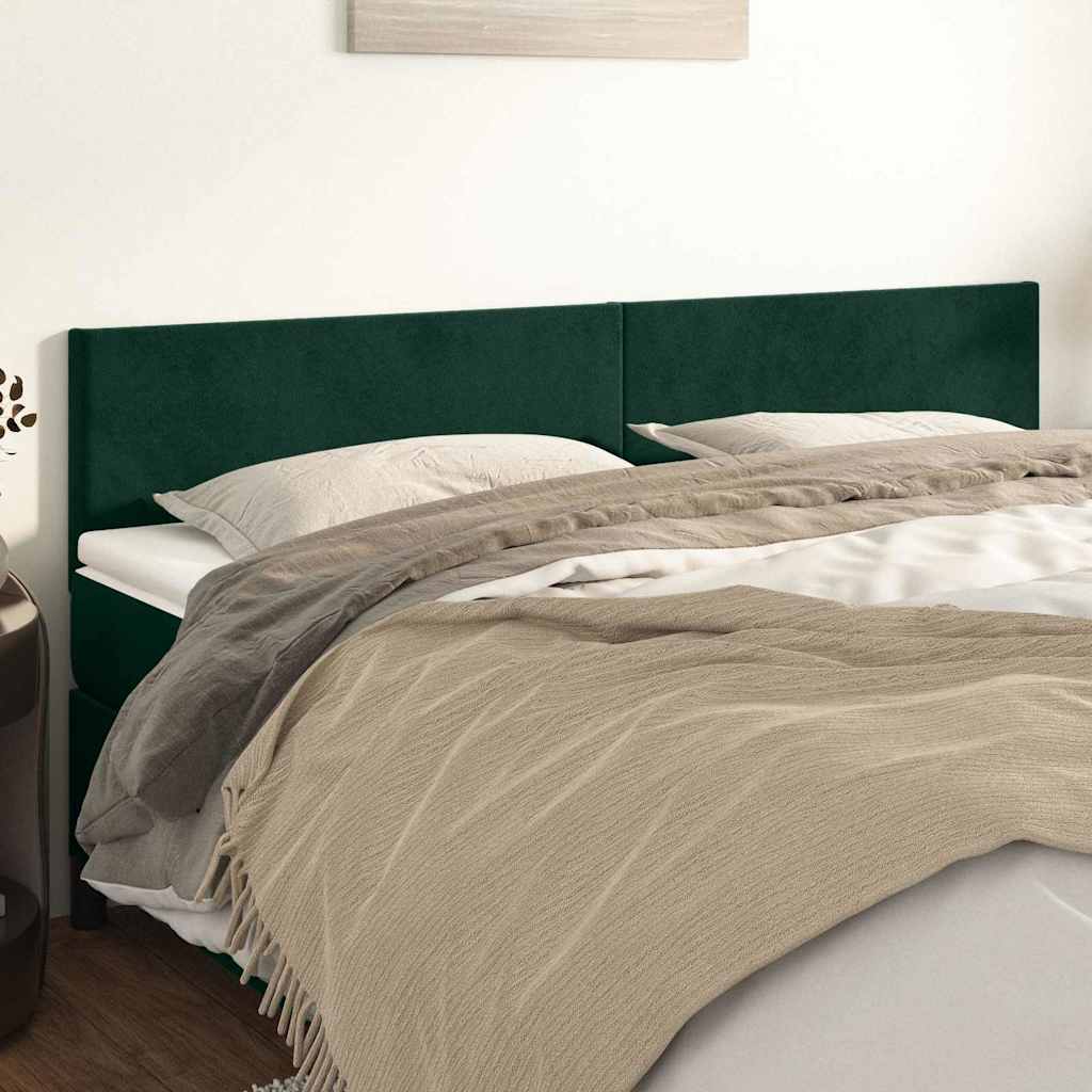 Vidaxl hoofdborden 2 st 90x5x78 88 cm fluweel donkergroen