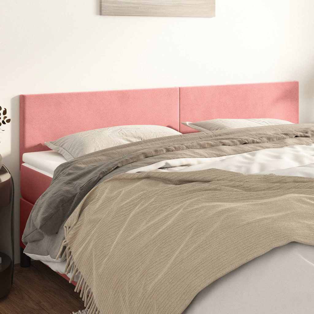 Vidaxl hoofdborden 2 st 90x5x78 88 cm fluweel roze
