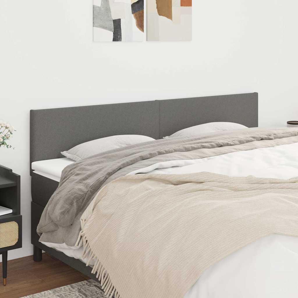 Vidaxl hoofdborden 2 st 100x5x78 88 cm stof donkergrijs