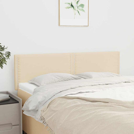 Vidaxl hoofdborden 144x5x78 88 cm stof crèmekleurig