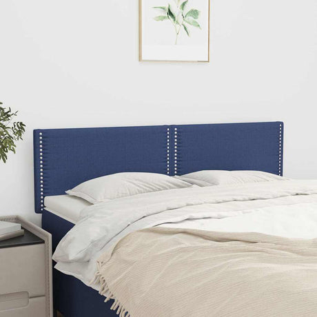 Vidaxl hoofdborden 144x5x78 88 cm stof blauw