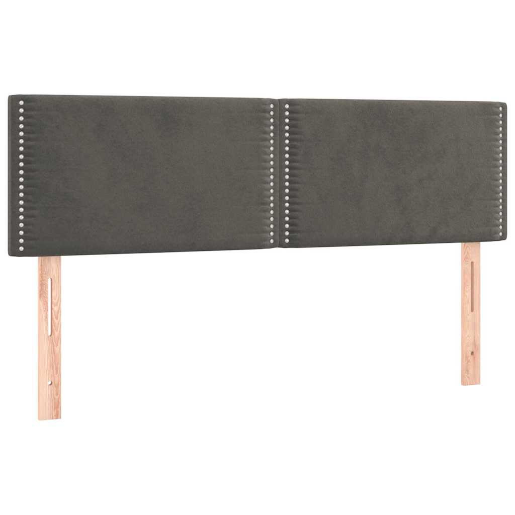 Vidaxl hoofdborden 2 st 72x5x78 88 cm fluweel donkergrijs