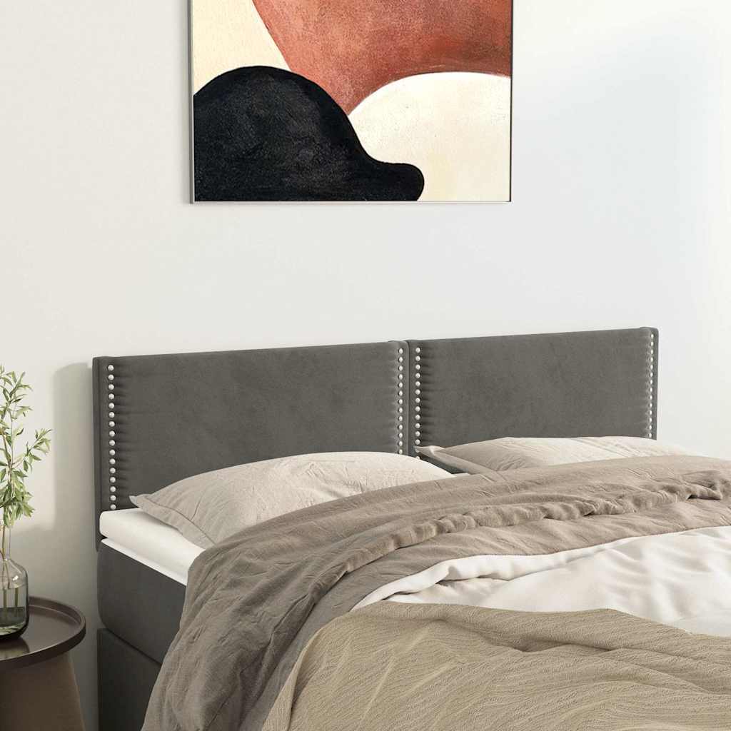 Vidaxl hoofdborden 2 st 72x5x78 88 cm fluweel donkergrijs