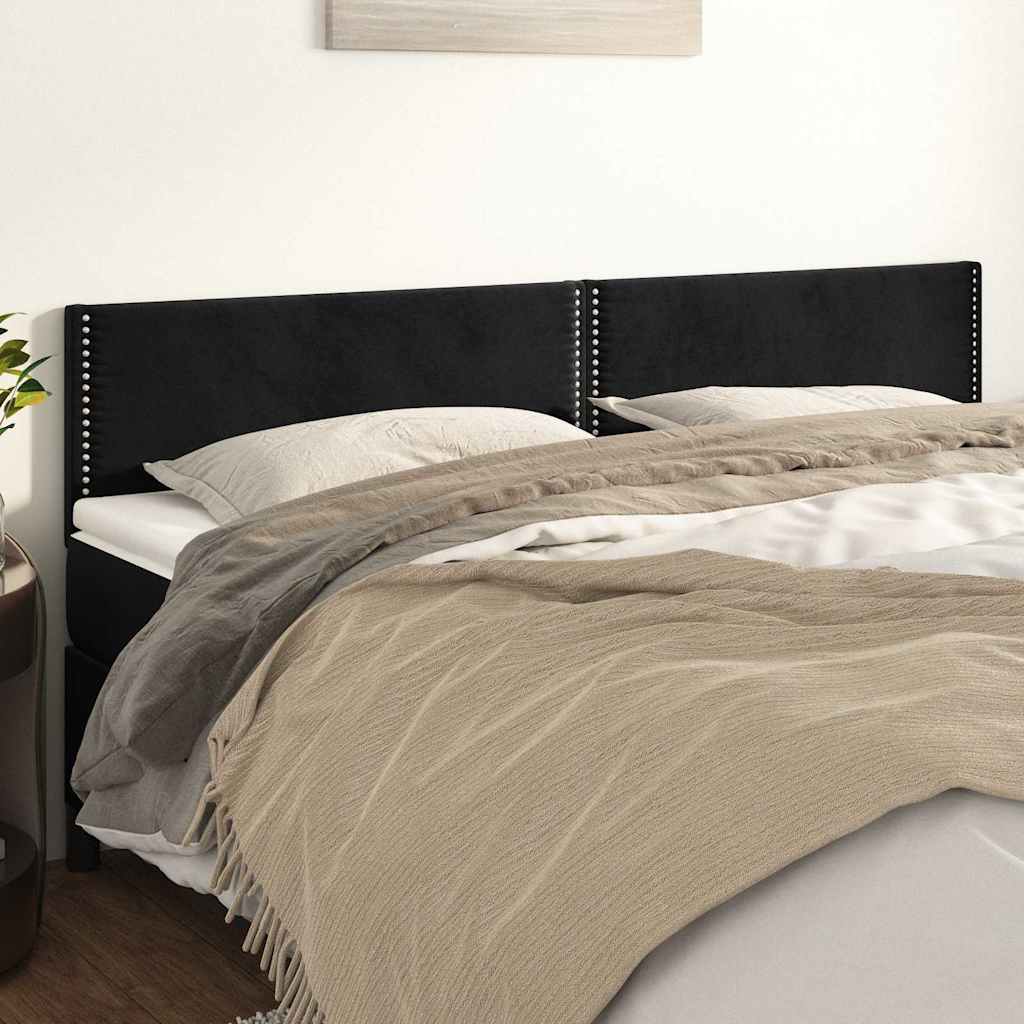 Vidaxl hoofdborden 2 st 100x5x78 88 cm fluweel zwart