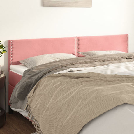 Vidaxl hoofdborden 200x5x78 88 cm fluweel roze