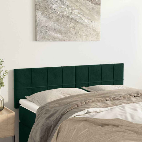 Vidaxl hoofdborden 144x5x78 88 cm fluweel donkergroen