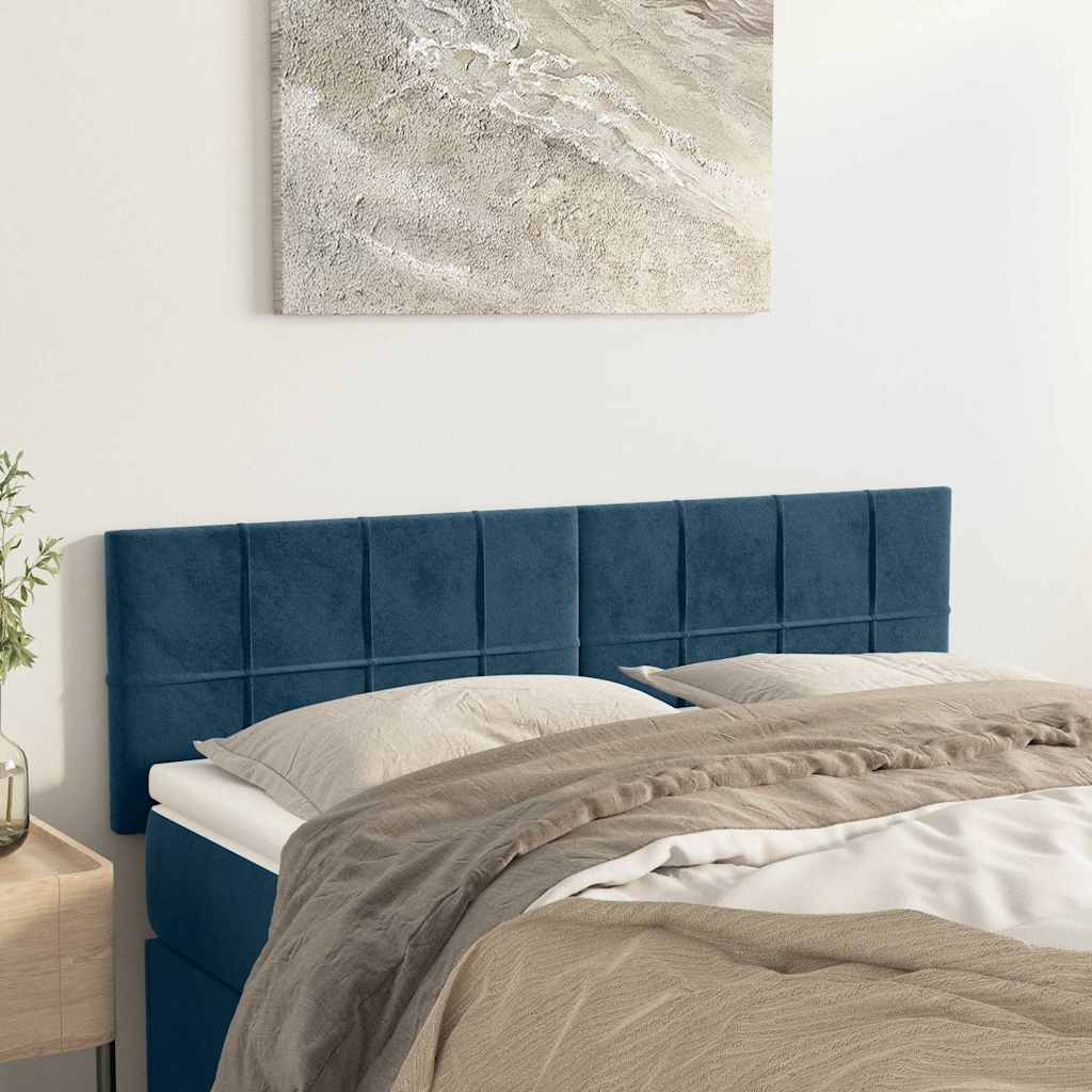 Vidaxl hoofdborden 2 st 72x5x78 88 cm fluweel donkerblauw