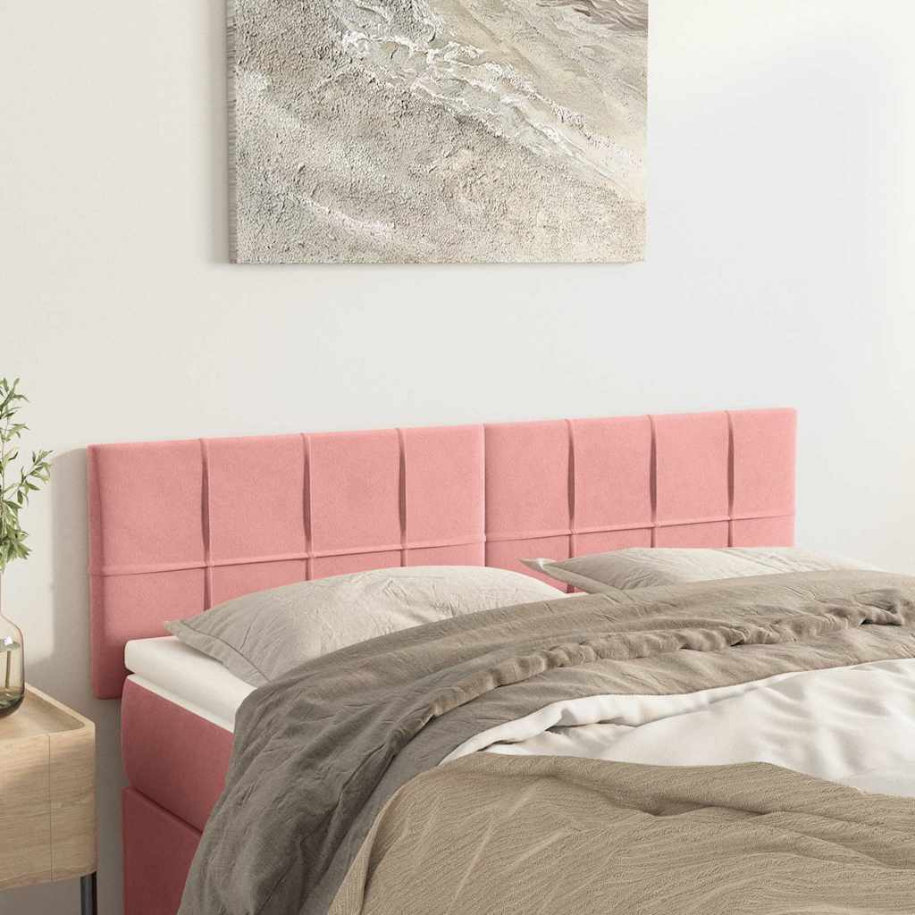 Vidaxl hoofdborden 2 st 72x5x78 88 cm fluweel roze