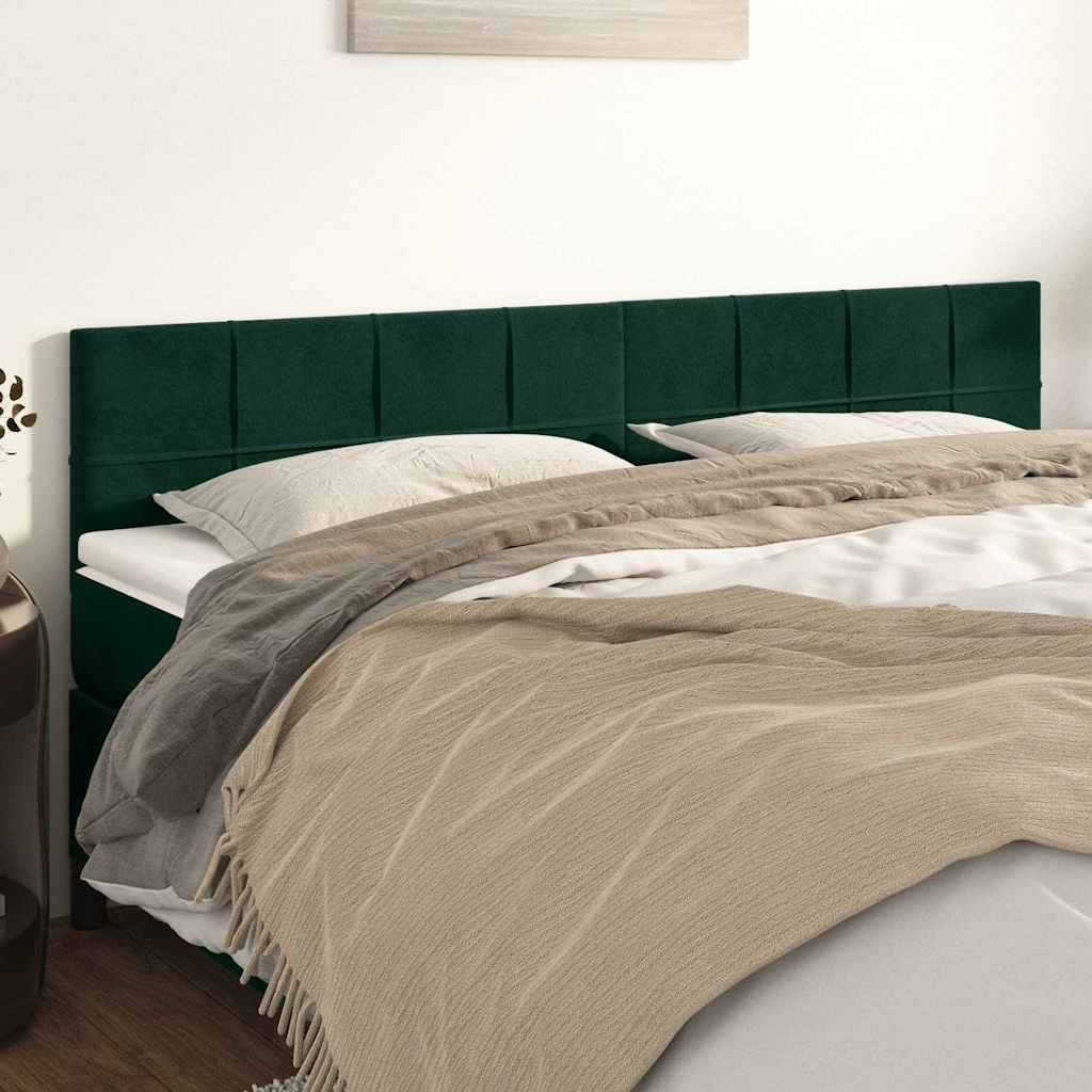 Vidaxl hoofdborden 2 st 80x5x78 88 cm fluweel donkergroen