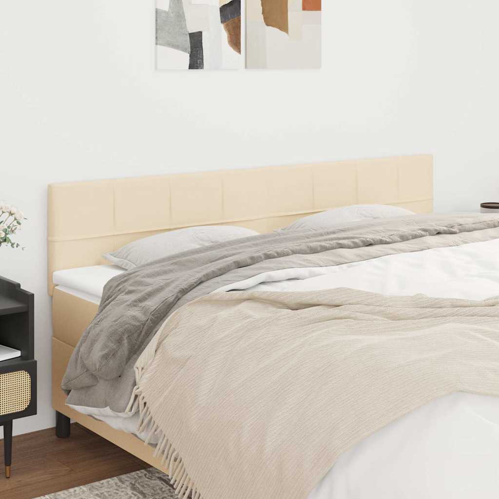 Vidaxl hoofdborden 2 st 100x5x78 88 cm stof crèmekleurig