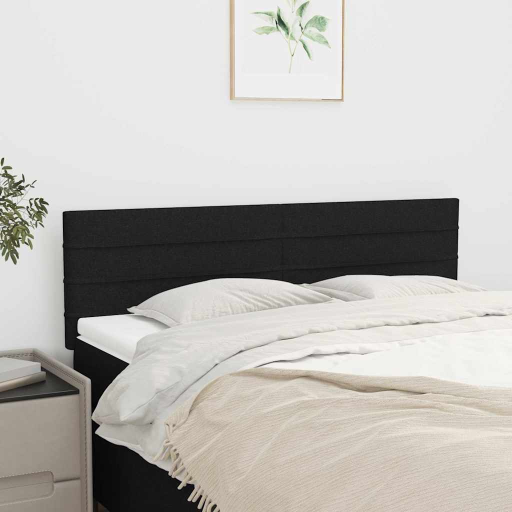Vidaxl hoofdborden 2 st 72x5x78 88 cm stof zwart