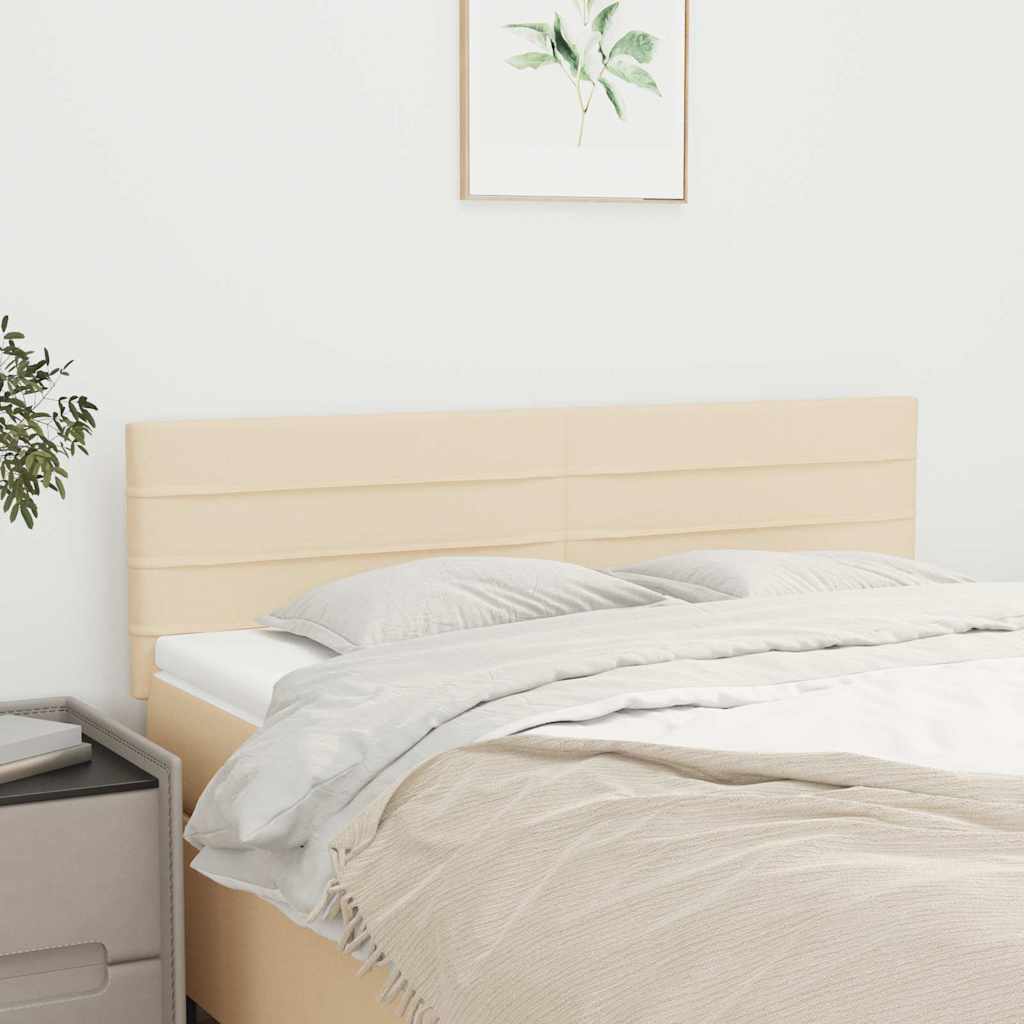 Vidaxl hoofdborden 2 st 72x5x78 88 cm stof crèmekleurig