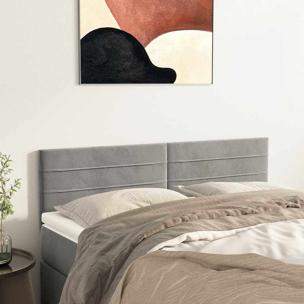 Vidaxl hoofdborden 2 st 72x5x78 88 cm fluweel lichtgrijs