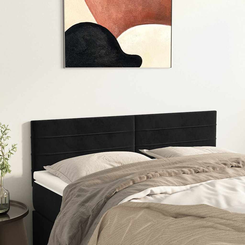 Vidaxl hoofdborden 2 st 72x5x78 88 cm fluweel zwart