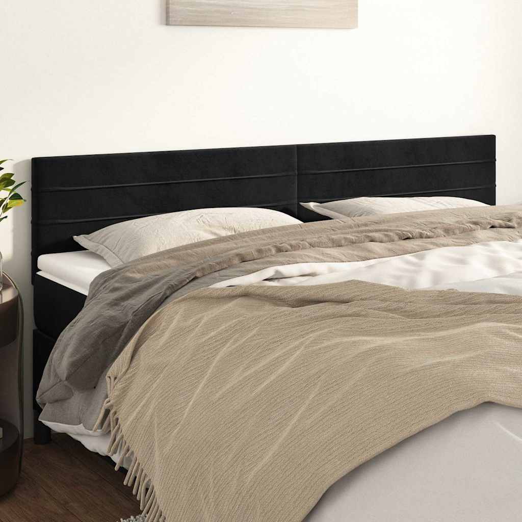 Vidaxl hoofdborden 2 st 80x5x78 88 cm fluweel zwart