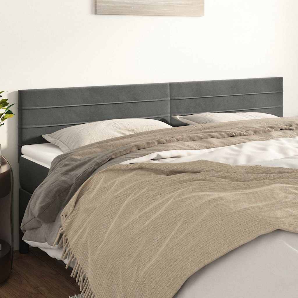 Vidaxl hoofdborden 2 st 90x5x78 88 cm fluweel donkergrijs
