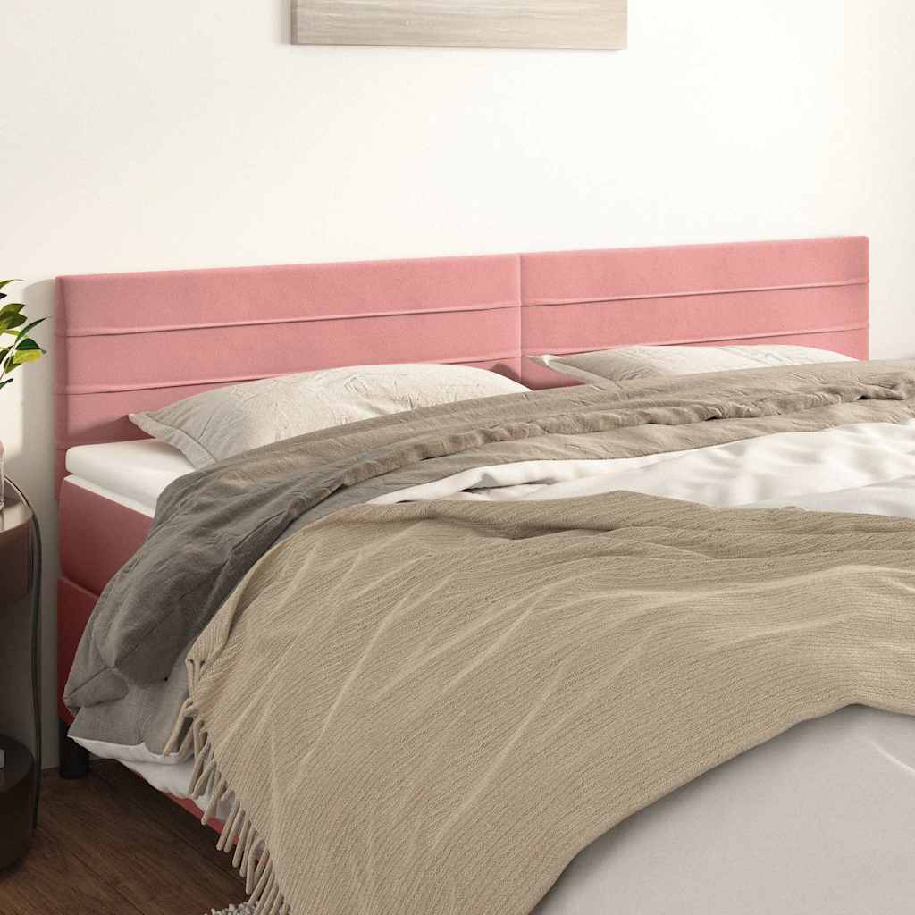 Vidaxl hoofdborden 2 st 90x5x78 88 cm fluweel roze