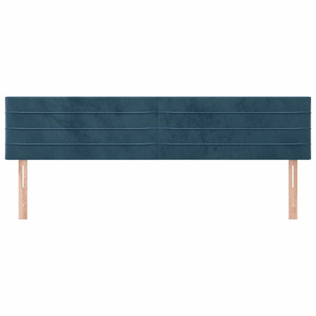 Vidaxl hoofdborden 200x5x78 88 cm fluweel donkerblauw
