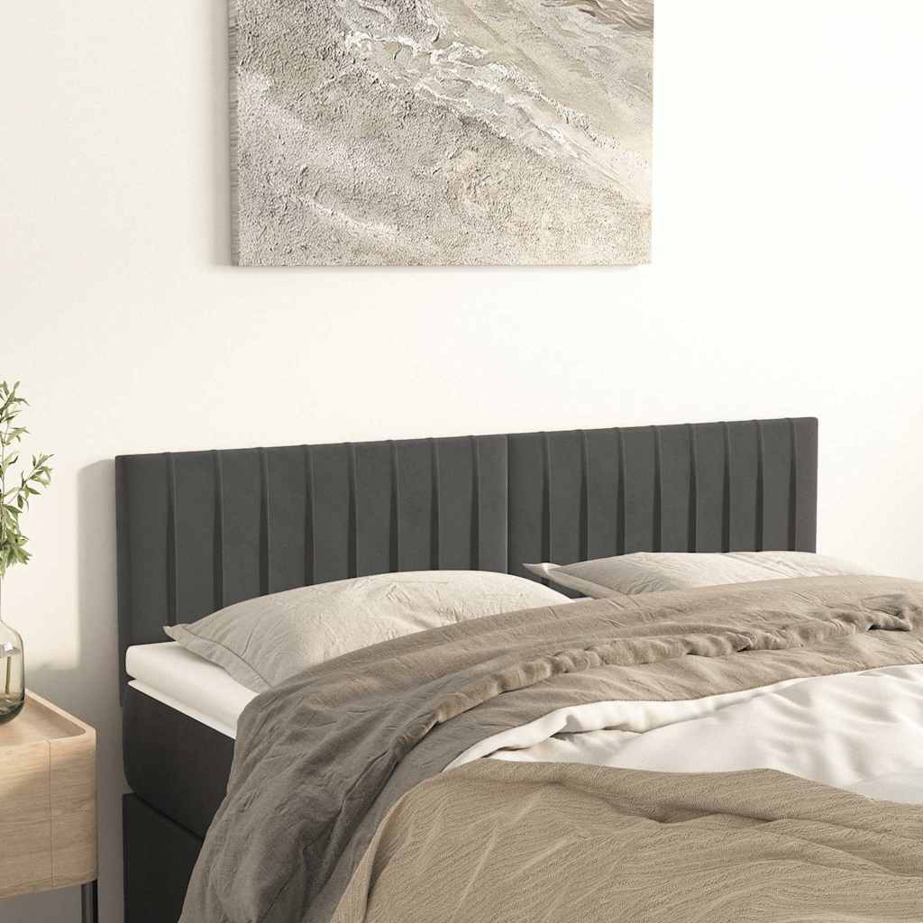 Vidaxl hoofdborden 2 st 72x5x78 88 cm fluweel donkergrijs