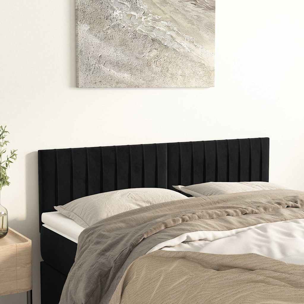 Vidaxl hoofdborden 2 st 72x5x78 88 cm fluweel zwart