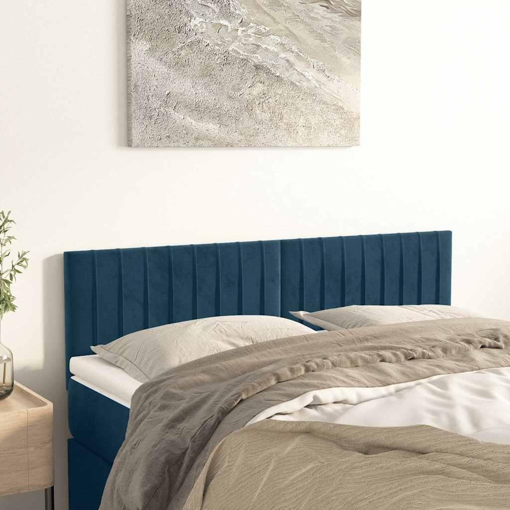 Vidaxl hoofdborden 2 st 72x5x78 88 cm fluweel donkerblauw