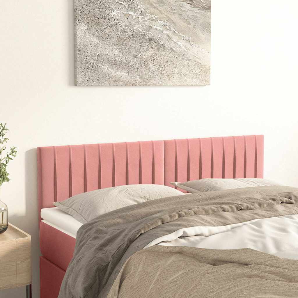Vidaxl hoofdborden 2 st 72x5x78 88 cm fluweel roze