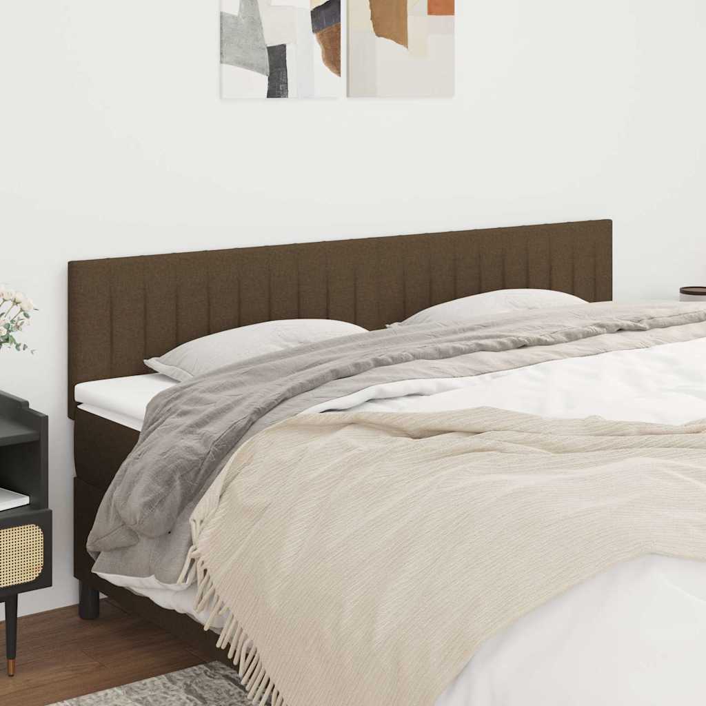 Vidaxl hoofdborden 2 st 100x5x78 88 cm stof donkerbruin