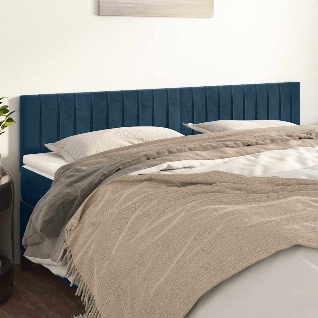 Vidaxl hoofdborden 2 st 100x5x78 88 cm fluweel donkerblauw
