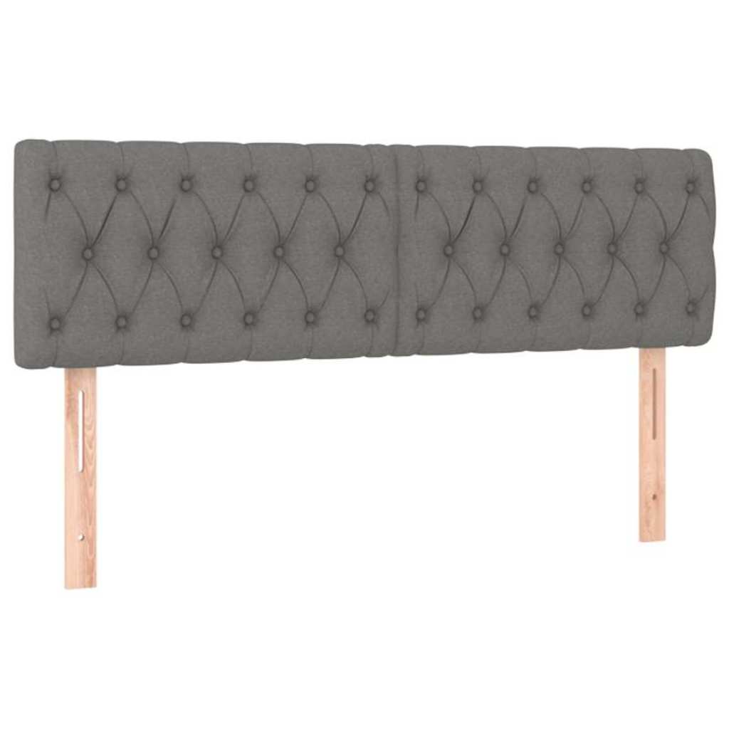Vidaxl hoofdborden 2 st 72x7x78 88 cm stof donkergrijs