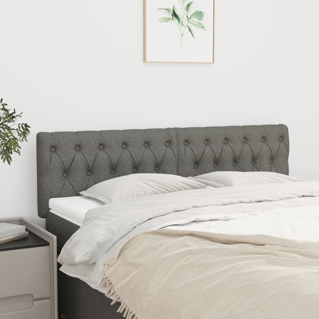 Vidaxl hoofdborden 2 st 72x7x78 88 cm stof donkergrijs