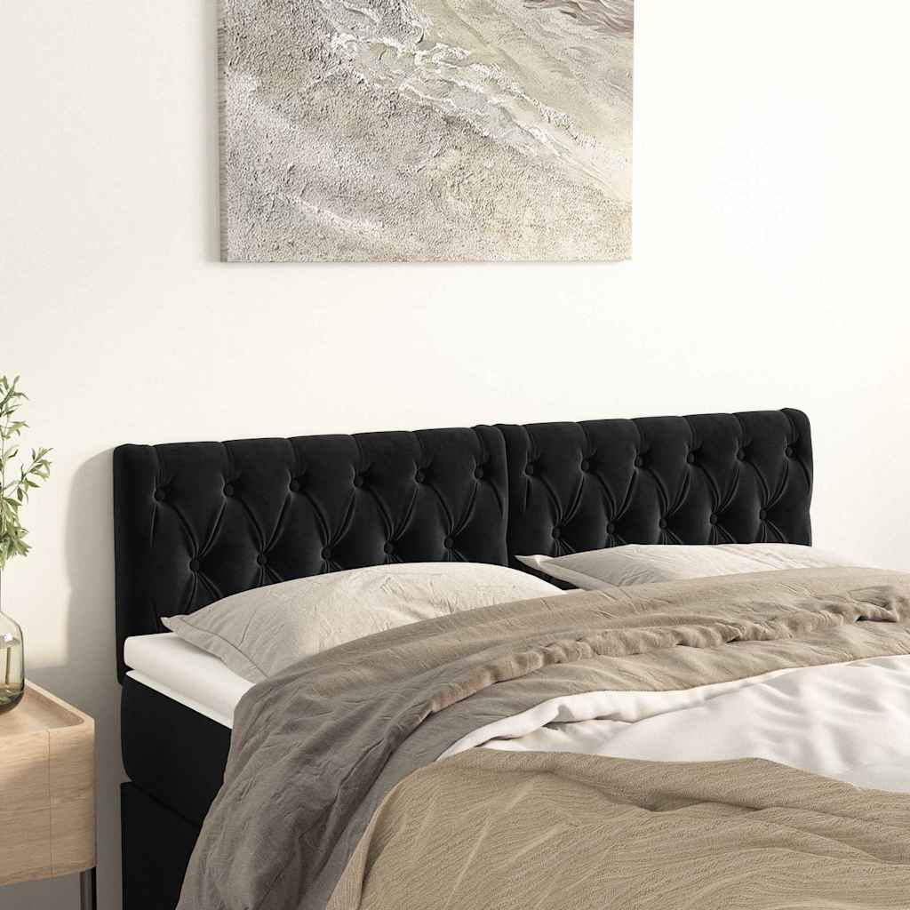 Vidaxl hoofdborden 2 st 72x7x78 88 cm fluweel zwart