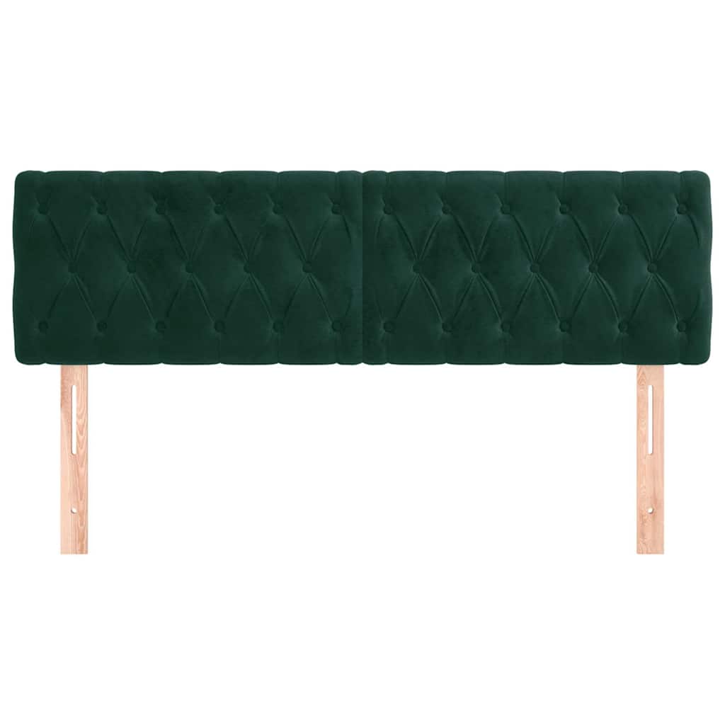 Vidaxl hoofdborden 2 st 72x7x78 88 cm fluweel donkergroen