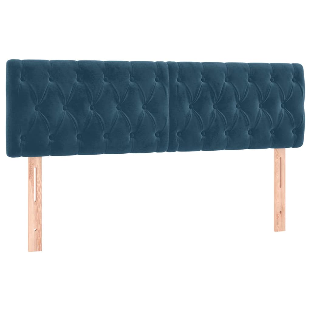 Vidaxl hoofdborden 2 st 72x7x78 88 cm fluweel donkerblauw