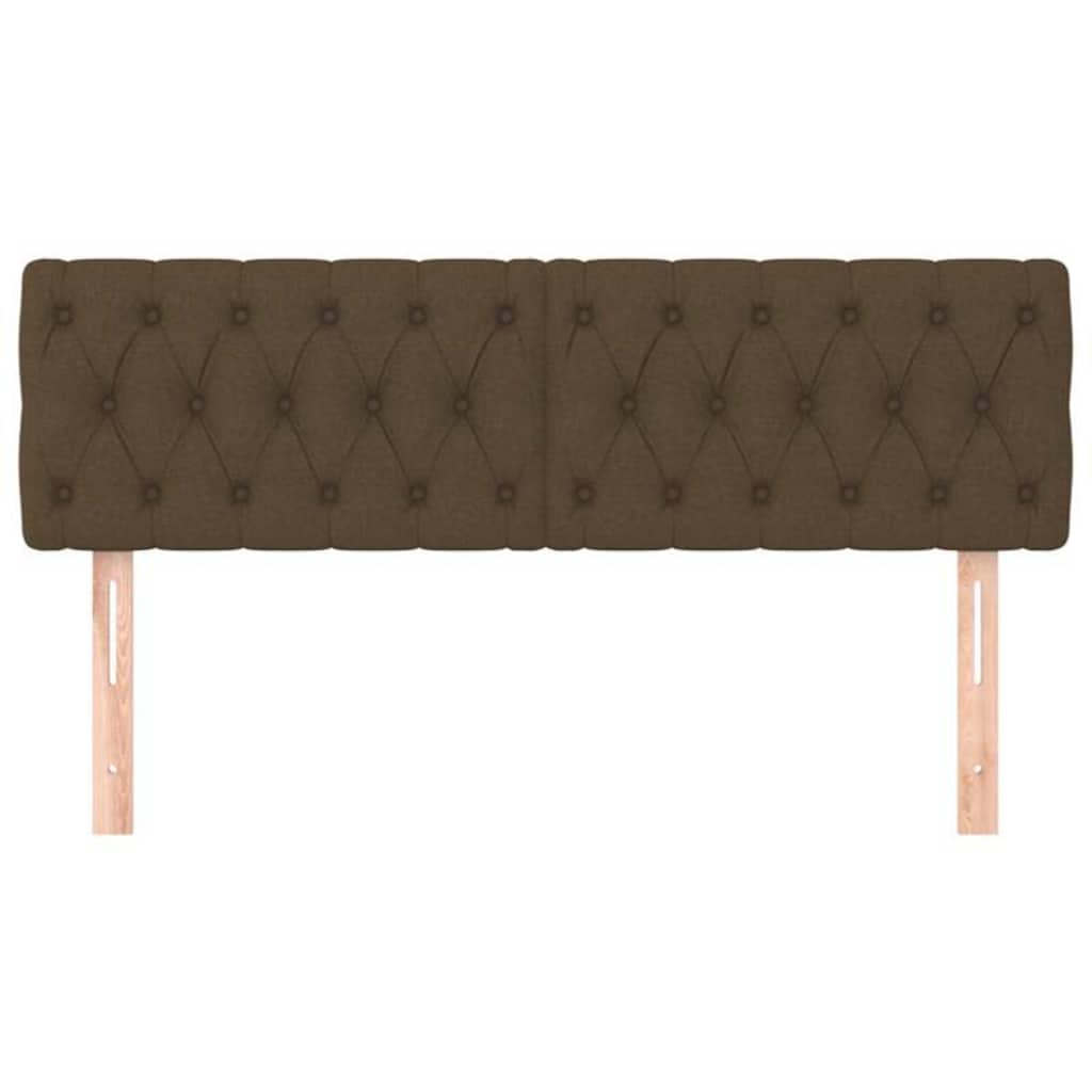 Vidaxl hoofdborden 2 st 80x7x78 88 cm stof donkerbruin