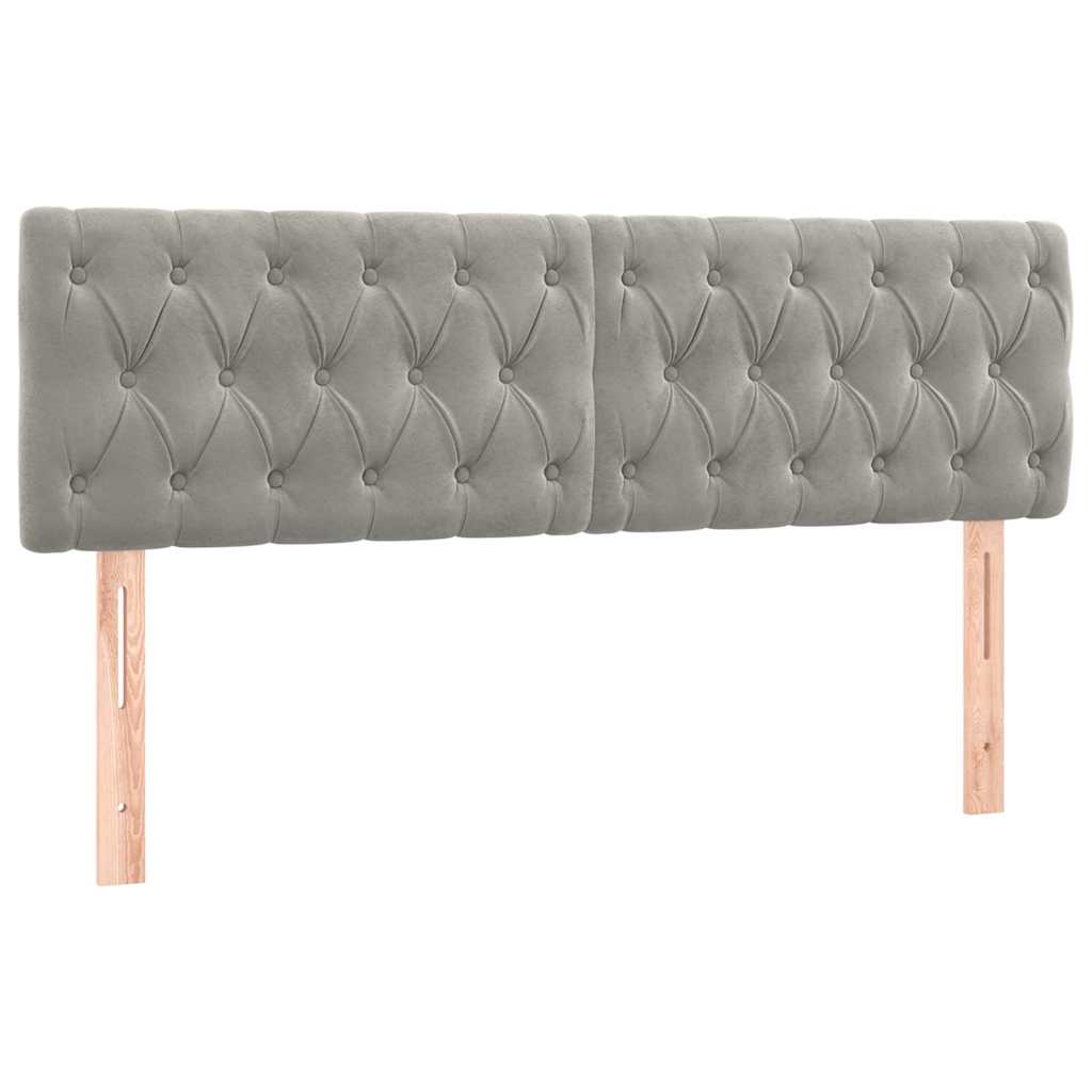 Vidaxl hoofdborden 2 st 80x7x78 88 cm fluweel lichtgrijs