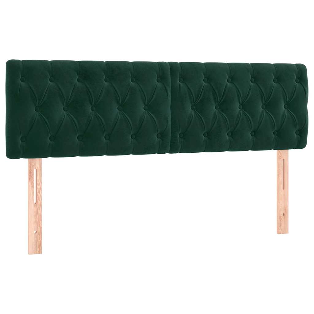 Vidaxl hoofdborden 2 st 80x7x78 88 cm fluweel donkergroen