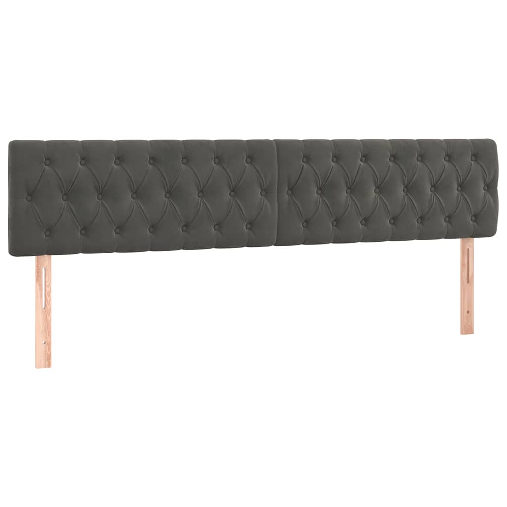 Vidaxl hoofdborden 2 st 100x7x78 88 cm fluweel donkergrijs