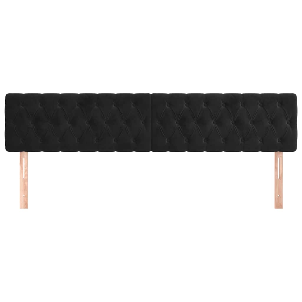 Vidaxl hoofdborden 2 st 100x7x78 88 cm fluweel zwart