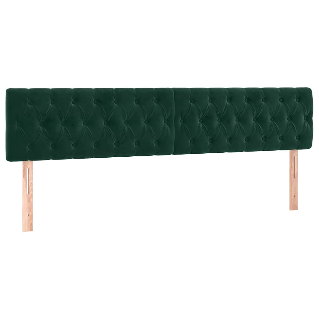 Vidaxl hoofdborden 2 st 100x7x78 88 cm fluweel donkergroen